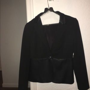 Black Semi-Leather Blazer