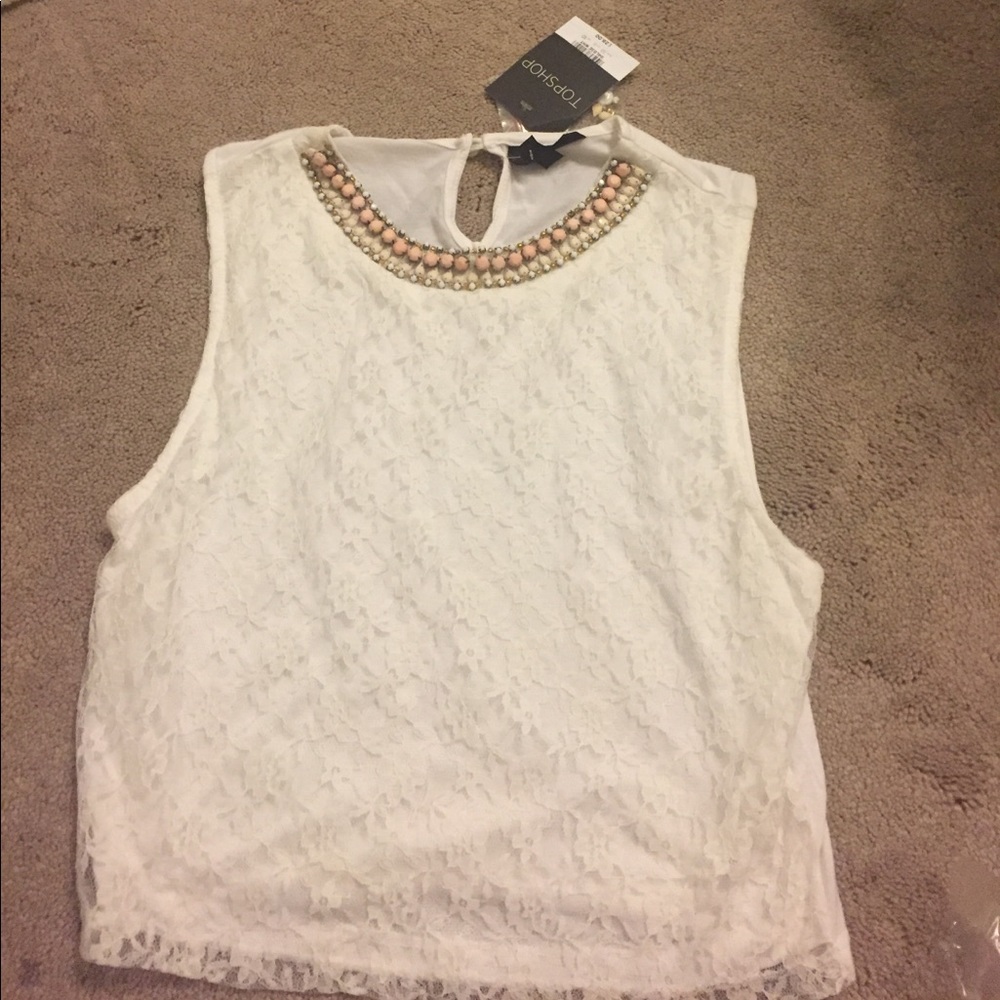 Adorable TOPSHOP beaded top