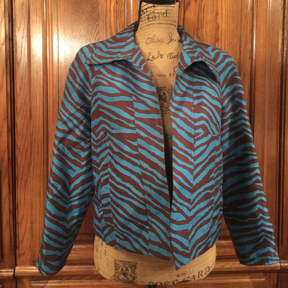 Patrick Christopher Silk Animal Print Jacket