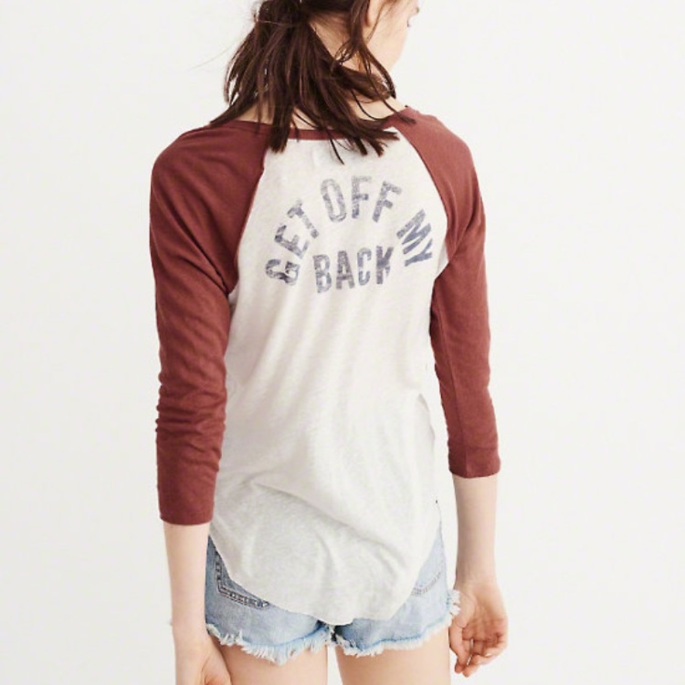 Abercrombie & Fitch 3/4 Sleeve Baseball Tee size S