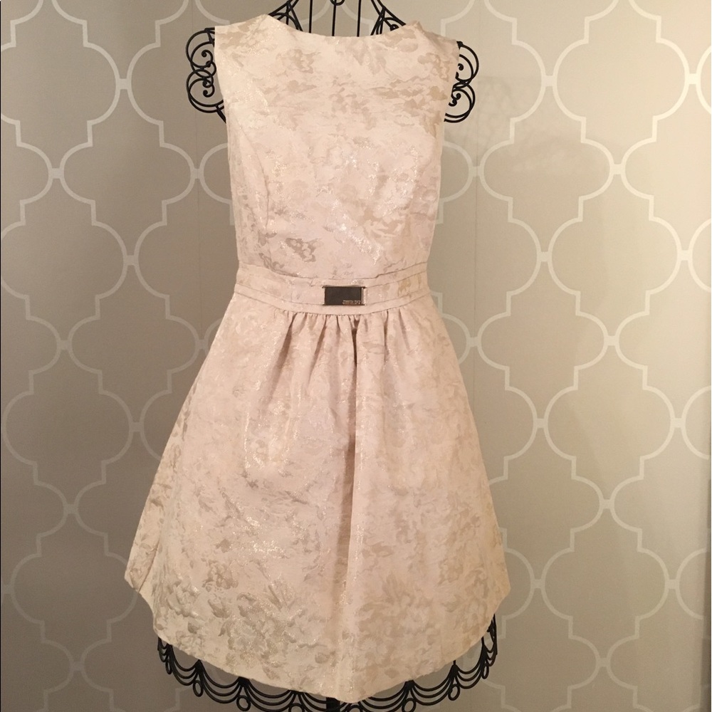 Beautiful ivory with gold shimmer and accents!