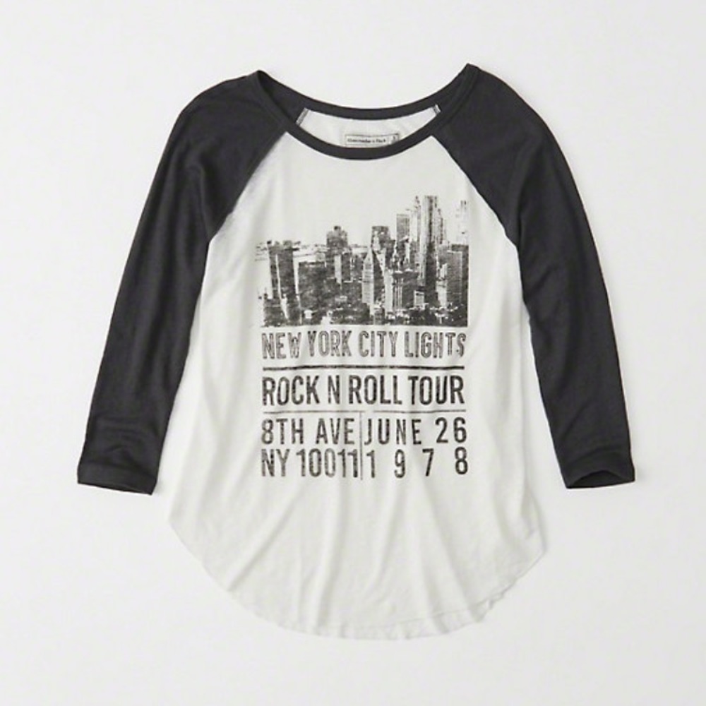 Abercrombie & Fitch 3/4 Sleeve Baseball Tee size S