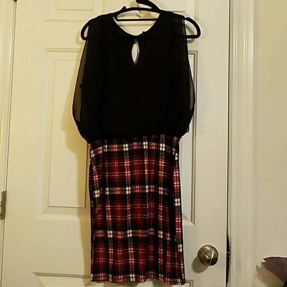 Black and Plaid Dress
