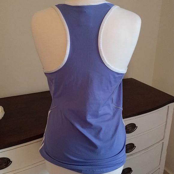 Adidas lavender and white stretch workout top - Picture 3 of 3