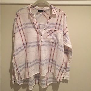 Long sleeve plaid shirt, super light material!