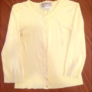 Pale yellow cardigan sweater