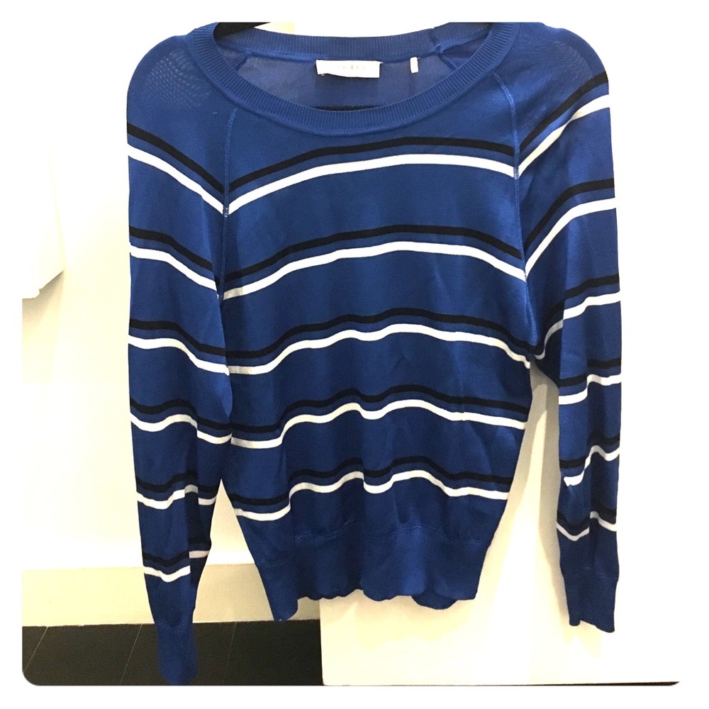 Light sweater blue with white stripes by Sandro