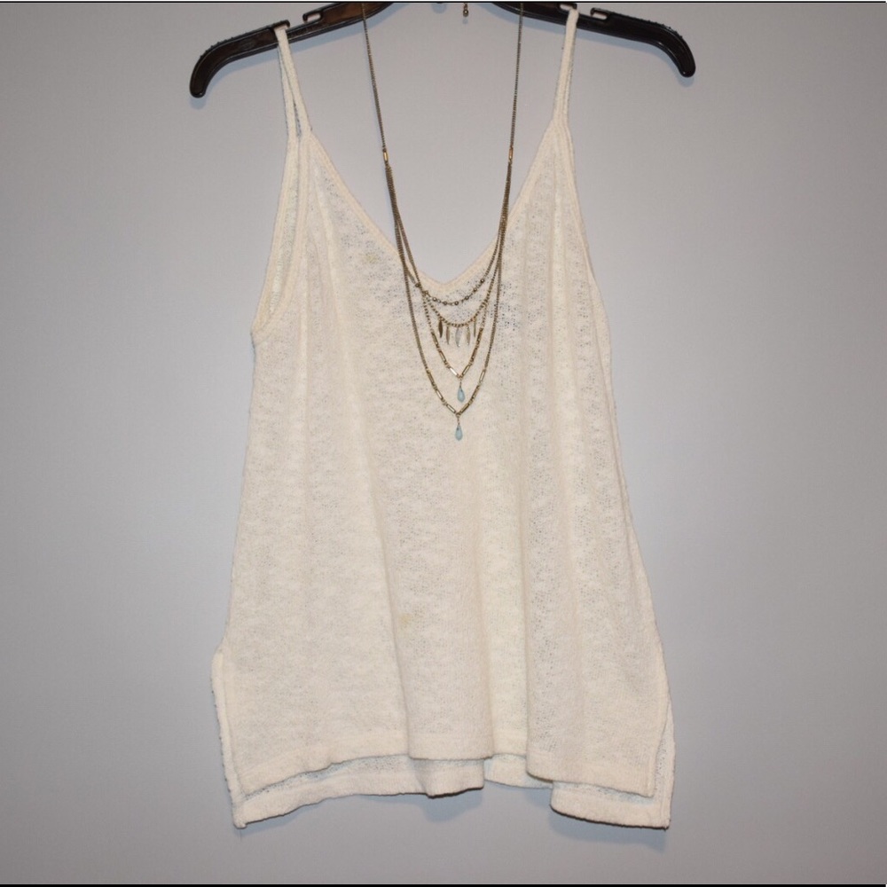 White knit tank top