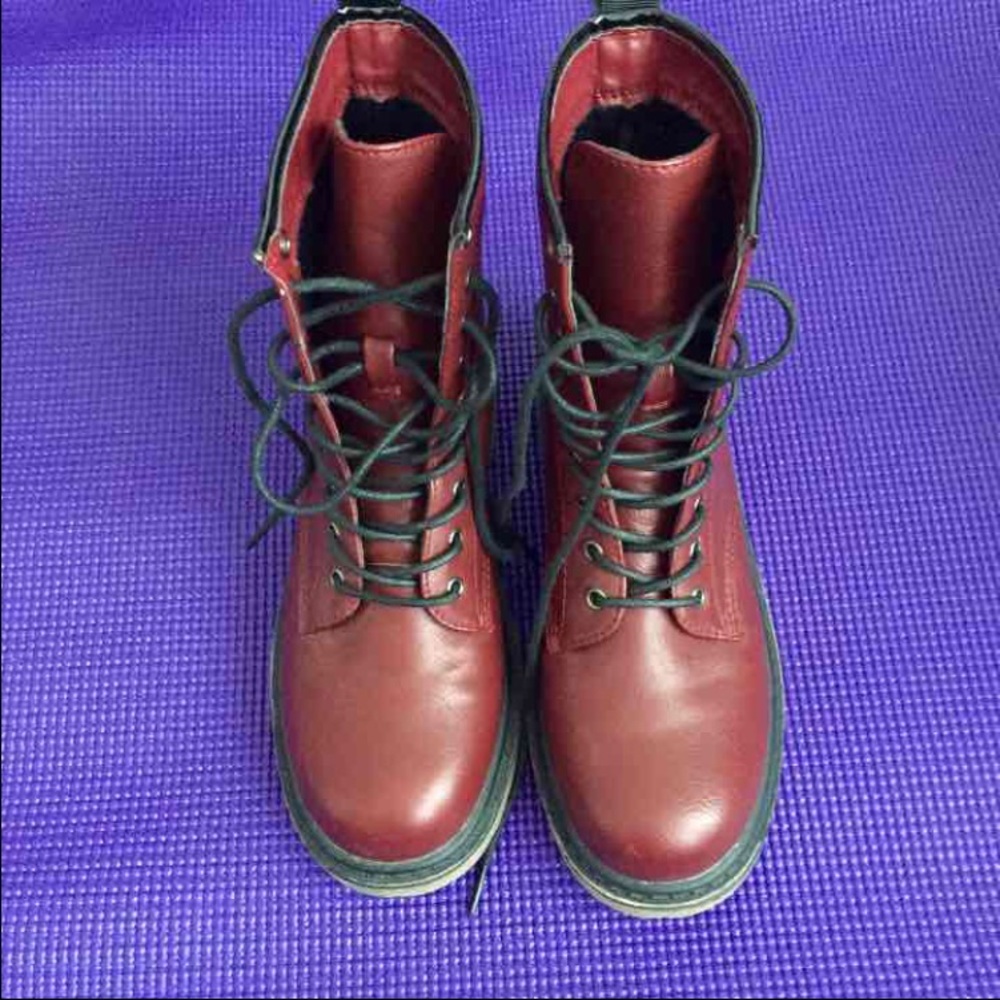 Maroon / Burgandy Combat Boots