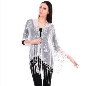 White Wedding Party Evening Shawl