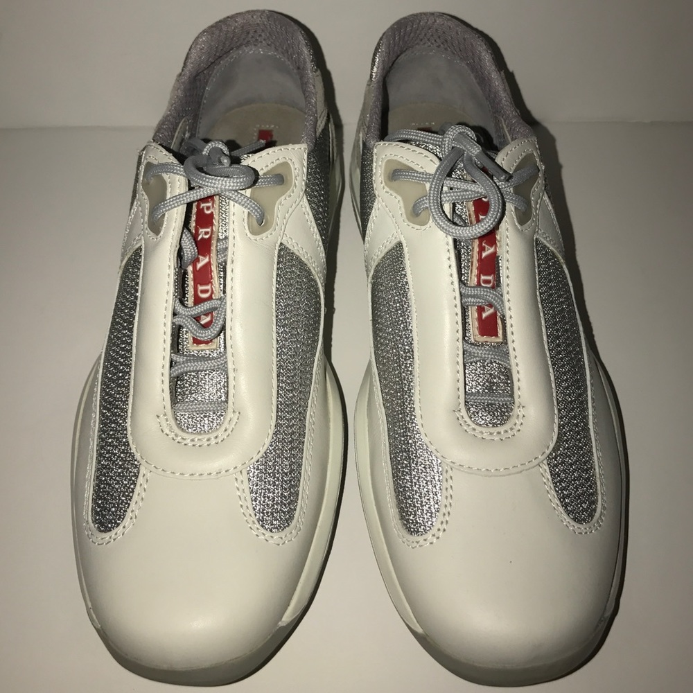 Prada Calzature Donna Argento Size 36.5