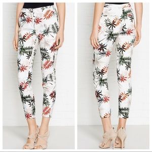 Reiss // Ankle Zip Trouser Pants Palm Leaf