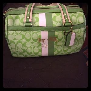 Green Coach Signature Heritage Tote bag