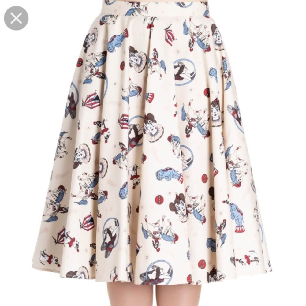 SOLDHell Bunny Circus Print Plus Circle Midi Skirt