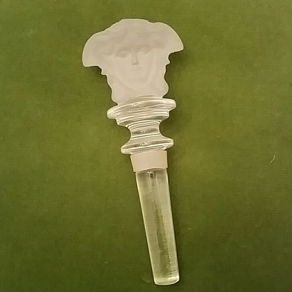 Versace Clear Crystal Bottle Stopper NEW no box