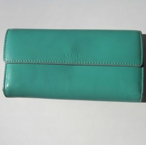 Lodis Audrey Aqua Leather Wallet - tons of storage
