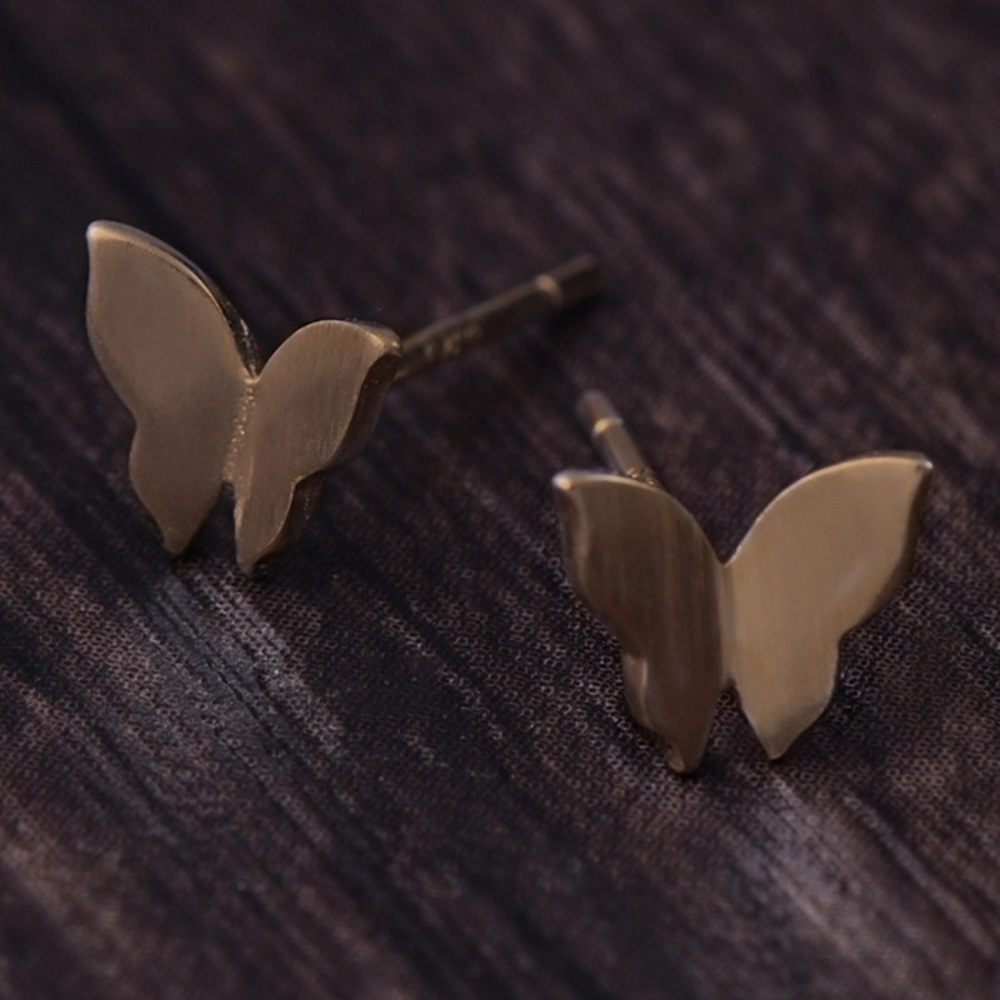 ☀️ Tiny Gold Butterfly Stud Earrings