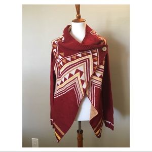 ZULILLY : Aztec Print Waterfall Cardigan