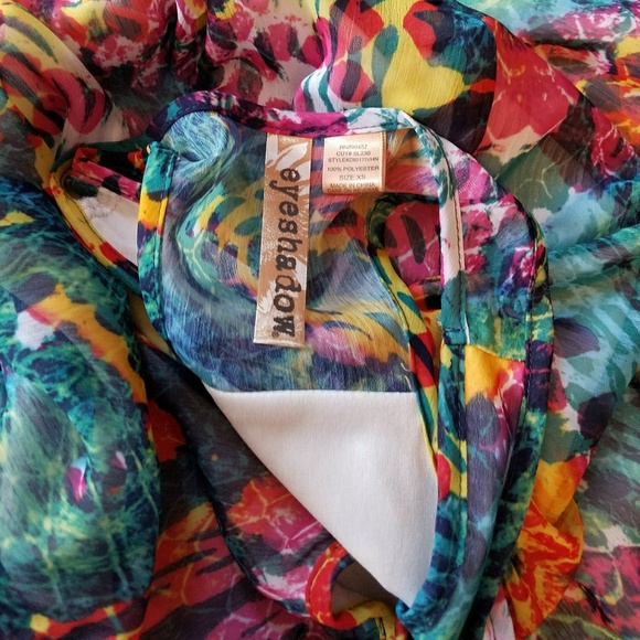 Multi Color Snake Skin Print Dress - Picture 3 of 3