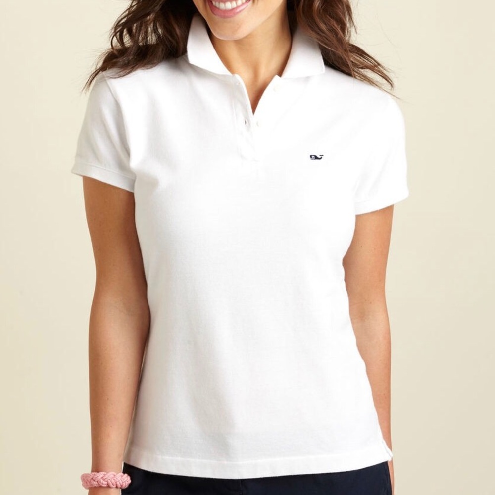 Vineyard Vines Polo Shirt Women's White Top Size L