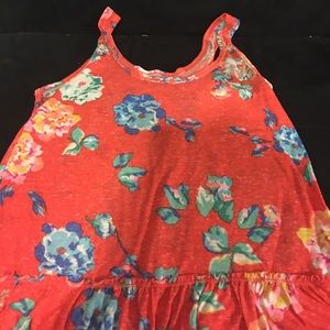tropical tank top with a ruffle bottom