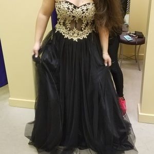 Gold and Black Prom dress