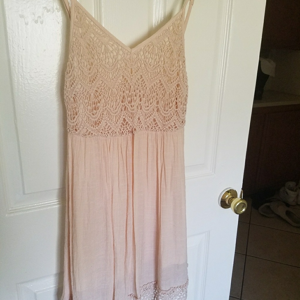 Blush pink boho dress