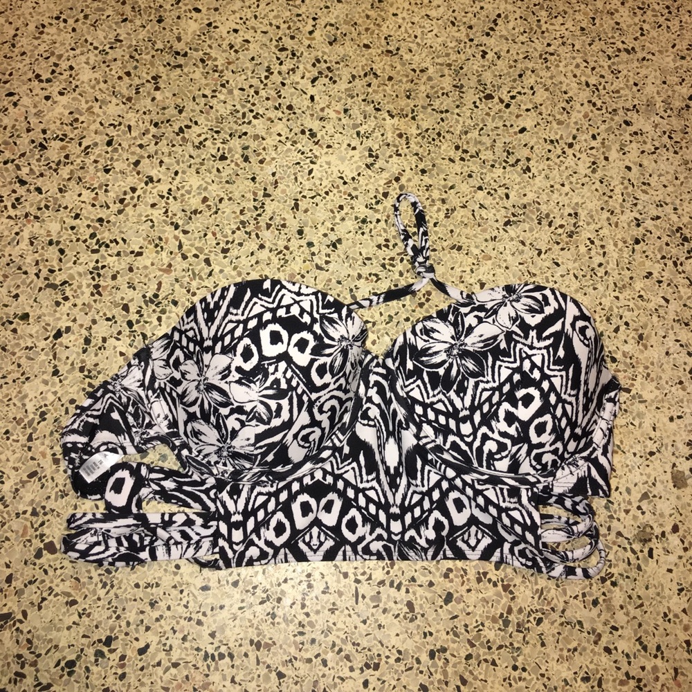 Black And White Bikini Top