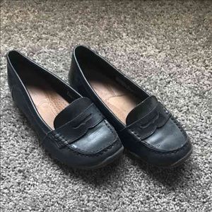 Super comfortable leather penny loafers