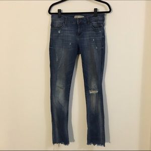 Zara mid rise distressed jeans