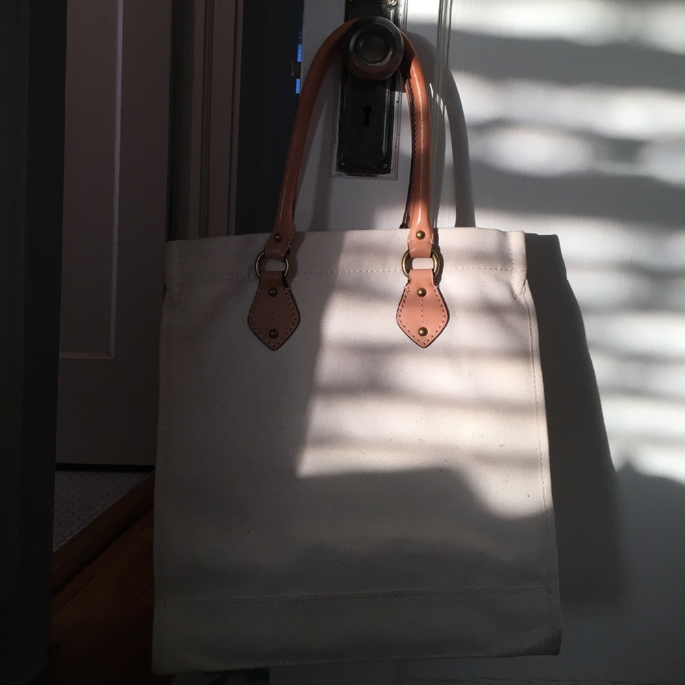 Jcrew cream canvas tote