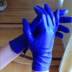 Royal Blue Leather Gloves - Great GIFT!