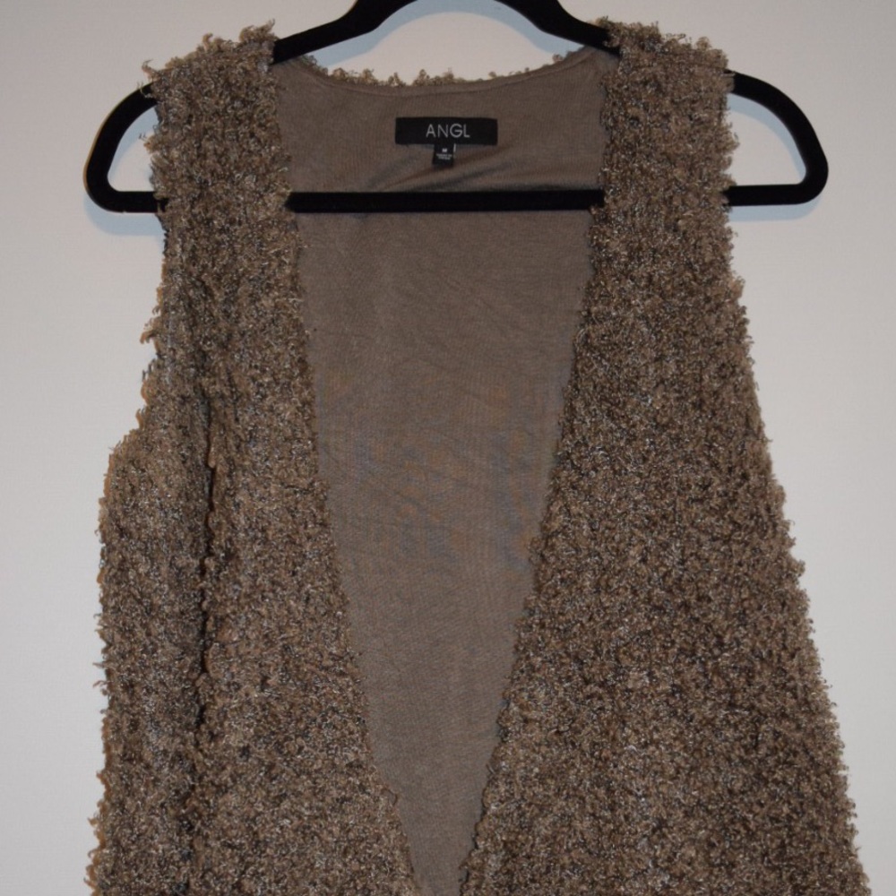 Dark green fuzzy vest