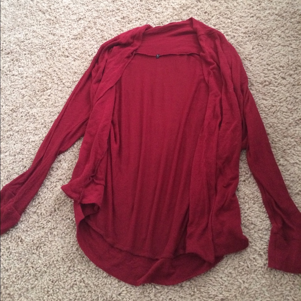 red cardigan