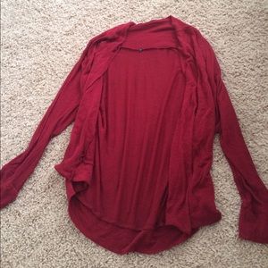red cardigan