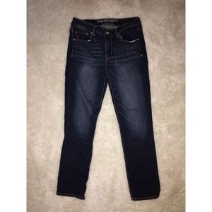 Flattering, Dark Blue American Eagle Skinny Jeans