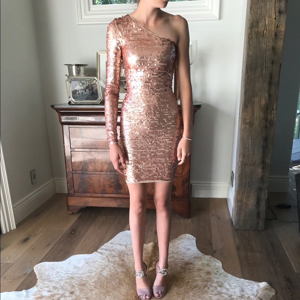 BCBG Max Azria Peach Sequin Dress Size XXS