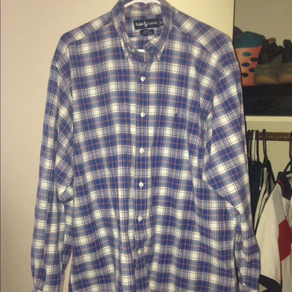 Blue Ralph Lauren polo button down men large