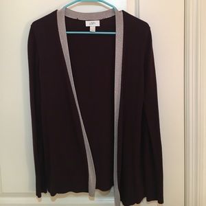 Loft cardigan - dark purple with silver trim