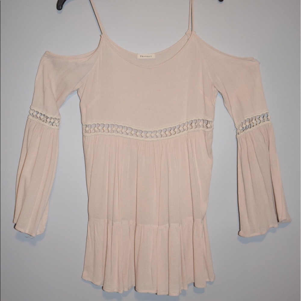 Off the shoulder bell sleeve top