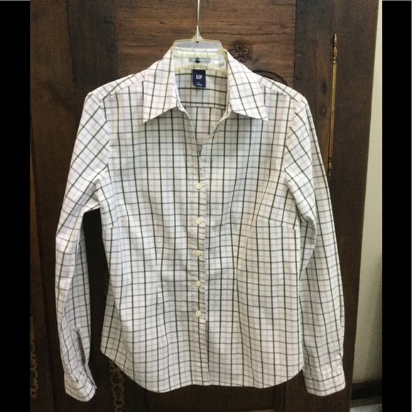 GAP Stretch Plaid Buttoned Down Shirt - Picture 1 of 5