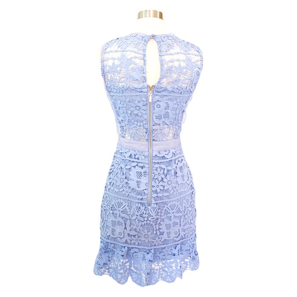 Blue A Line Crochet Lace Dress - Picture 7 of 7