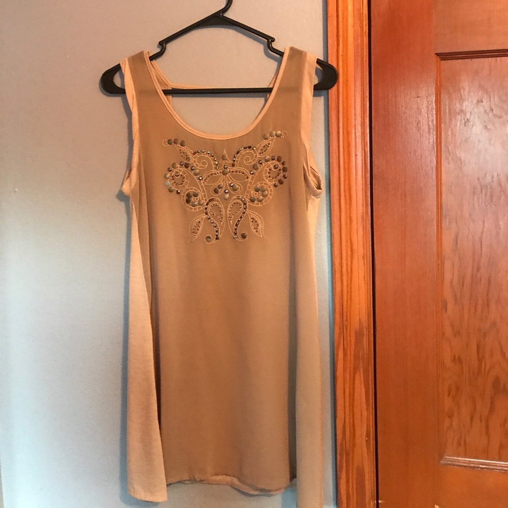 Tan dressy tunic top