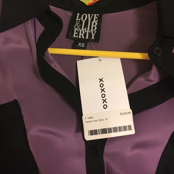 Plum, button up, blouse - Picture 2 of 2