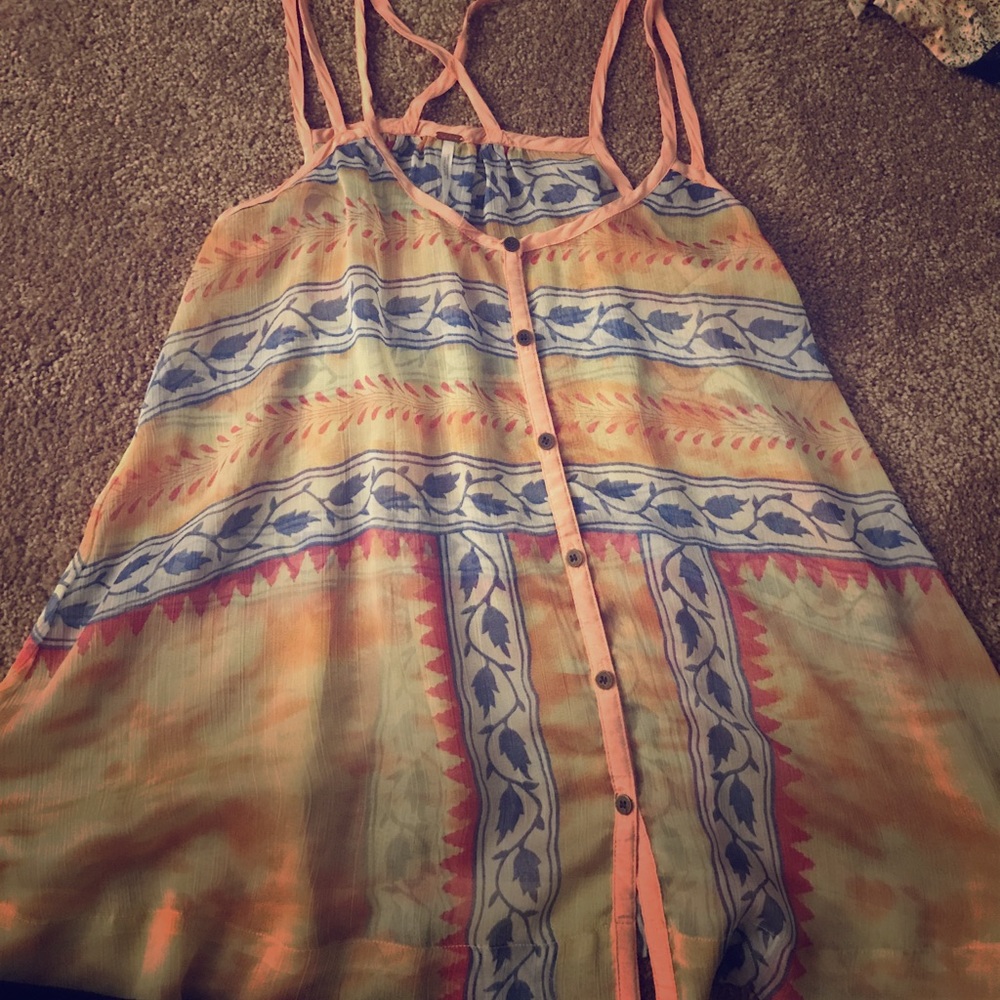 Sheer Free People patterned strappy top