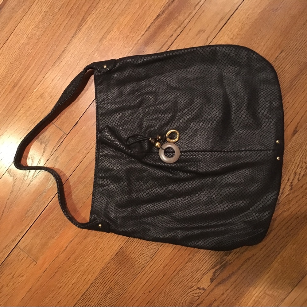 Lauren Merkin black textured leather bag