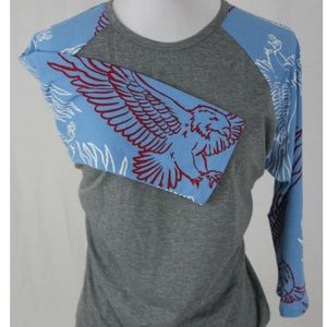 Lularoe Large 2017 Americana Randy tee eagle wings