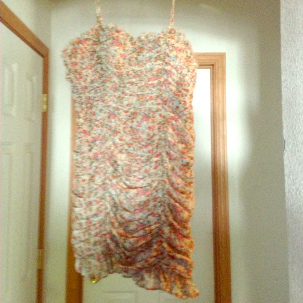 Ruffled flower print summer dress