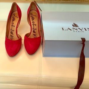 Lanvin red suede shoes sz 40