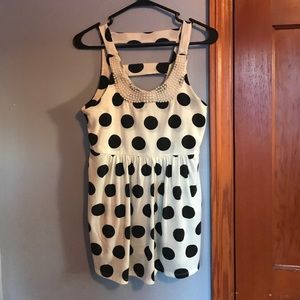 Black and white polka dot top